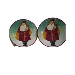 Block Father Christmas Salad Dessert Cookie Plate by Gear 1995 (2)